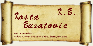 Kosta Bušatović vizit kartica